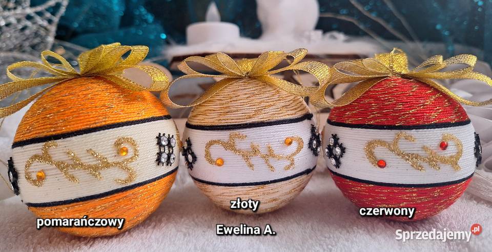 Bombka 10 8 6 4 handmade ręcznie robiona Boże Narodzenie Dębica