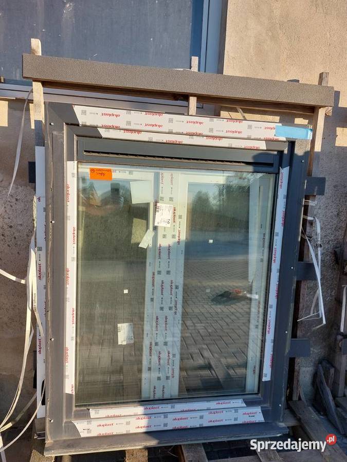 Nowe okno grafit antracytbiel 116x1475 OUTLET Okna ścienne