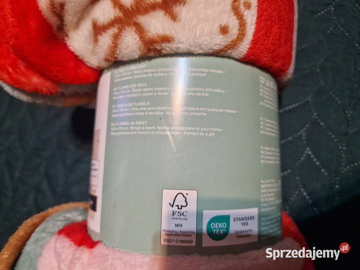NOWY Koc świąteczny flanela kolorowy pierniki Wrocław sprzedam
