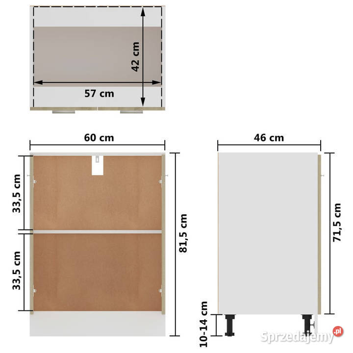 Szafka kuchenna dąb sonoma 60x46x815 WM801191 sprzedam