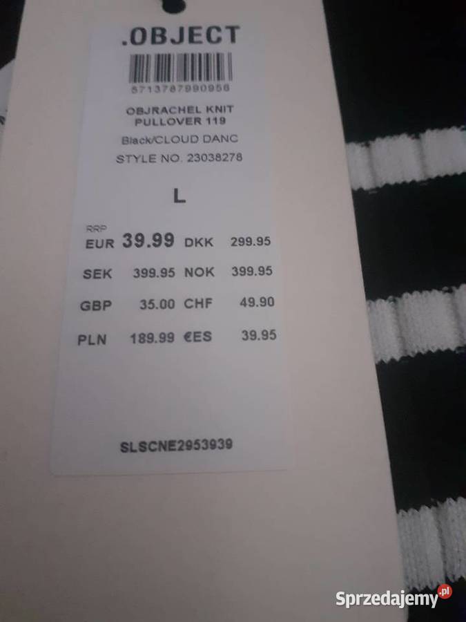 sweter biało czarny z falbanką L Gdańsk