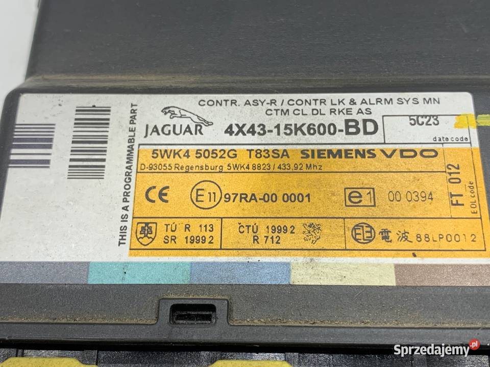 MODUŁ KOMFORTU JAGUAR XTYPE I 4X4315K600BD sprzedam