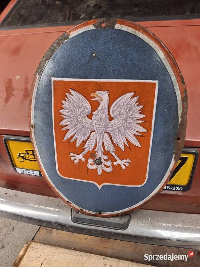 STARA TABLICA EMALIA EMALIOWANA GODŁO ORYGINAŁ Korfantów