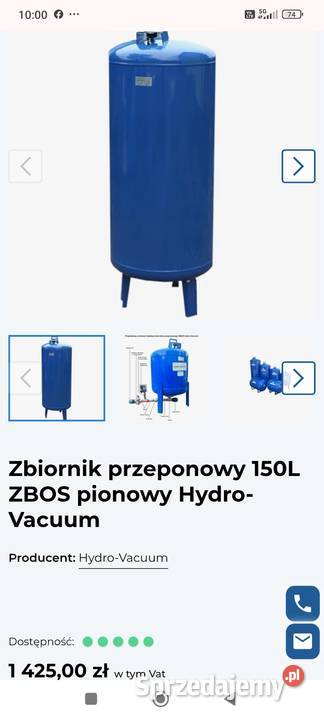 Wimest 150l zbiornik hydroforowy przeponowy Wodomierze i liczniki Kołaczyce