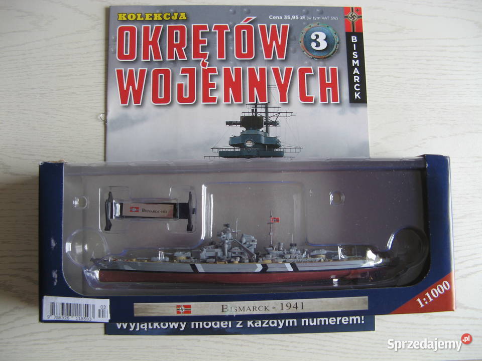 Kolekcja Okrętów Wojennych Bismarck model gazeta Poznań