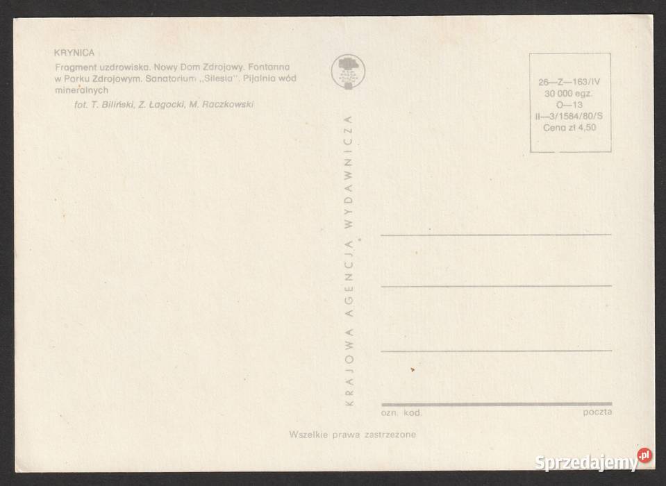 KRYNICA MOZAIKA WIDOKI 1980 BEZ OBIEGU Łódź