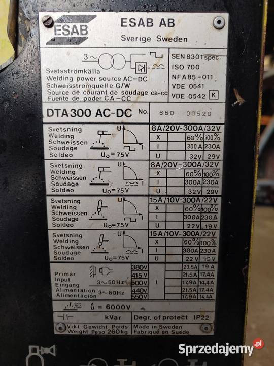 Spawarka ESAB DTA 300 ACDC Invertig Zielęcice