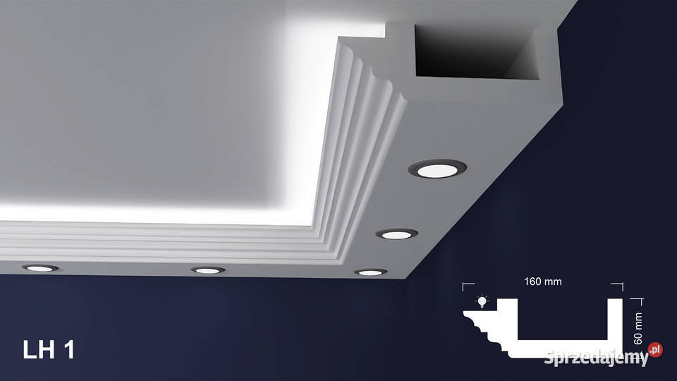 Gzyms halogenowy sufit podwieszany led Warszawa