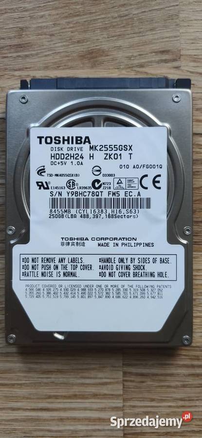 3 sanki kieszeń dysk Toshiba 250GB lubelskie Kraśnik