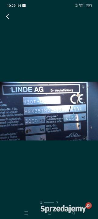 Wózek widłowy Linde H30 Lwówek Śląski