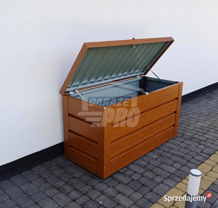 Skrzynia ogrodowa metalowa kufer 150x60x70 złoty pomorskie Czersk