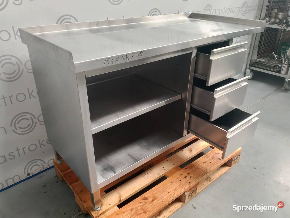 Stół z blokiem 3 szuflad i 2 półkami 151x65x85 Wrocław
