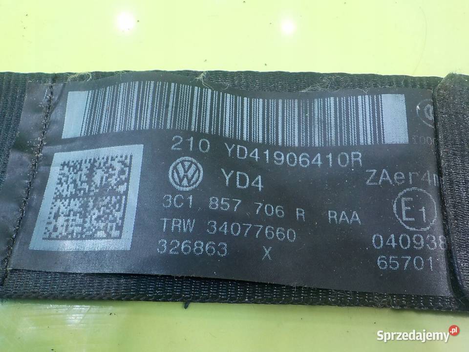 VW PASSAT CC 20 TDI 10r pas bezpieczenstwa prawy osobowe Suków