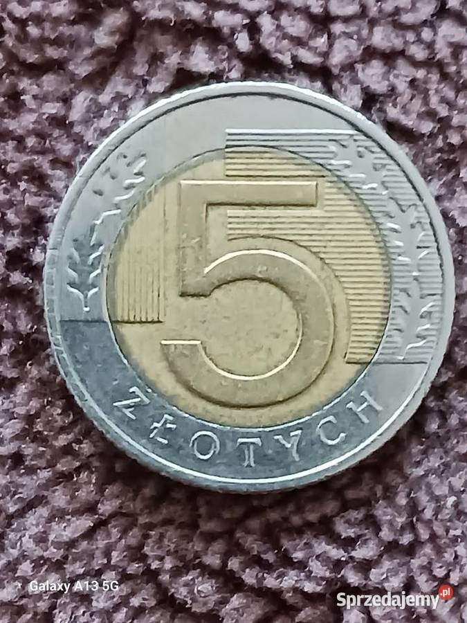 5 Złotych 2016 r Przesunięcie stempla 3 Konin