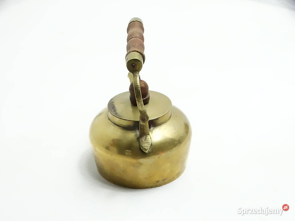 Mosiężny Czajniczek Vintage India Drewniana Antyki Biłgoraj sprzedam