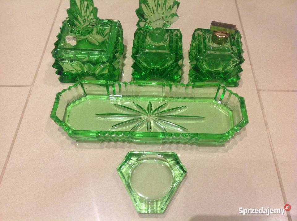 Zestaw Toaletowy Szkło Kryształowe zielone odcienie zieleni lubuskie Nowa Sól