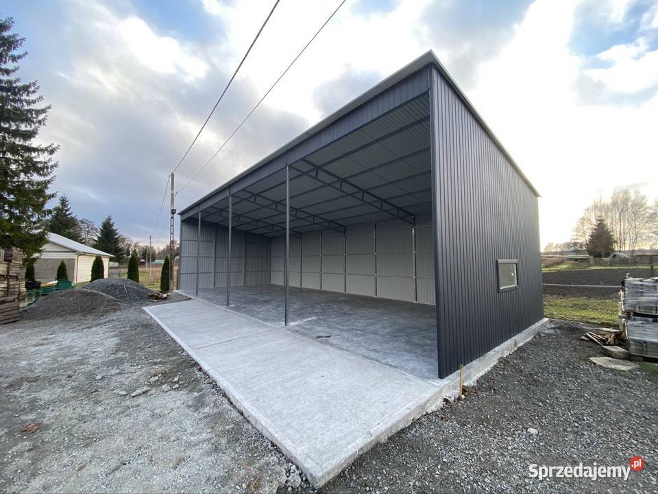 Wiata garażowa 16x6 Antracyt w montaż transport samodzielny Kraków sprzedam