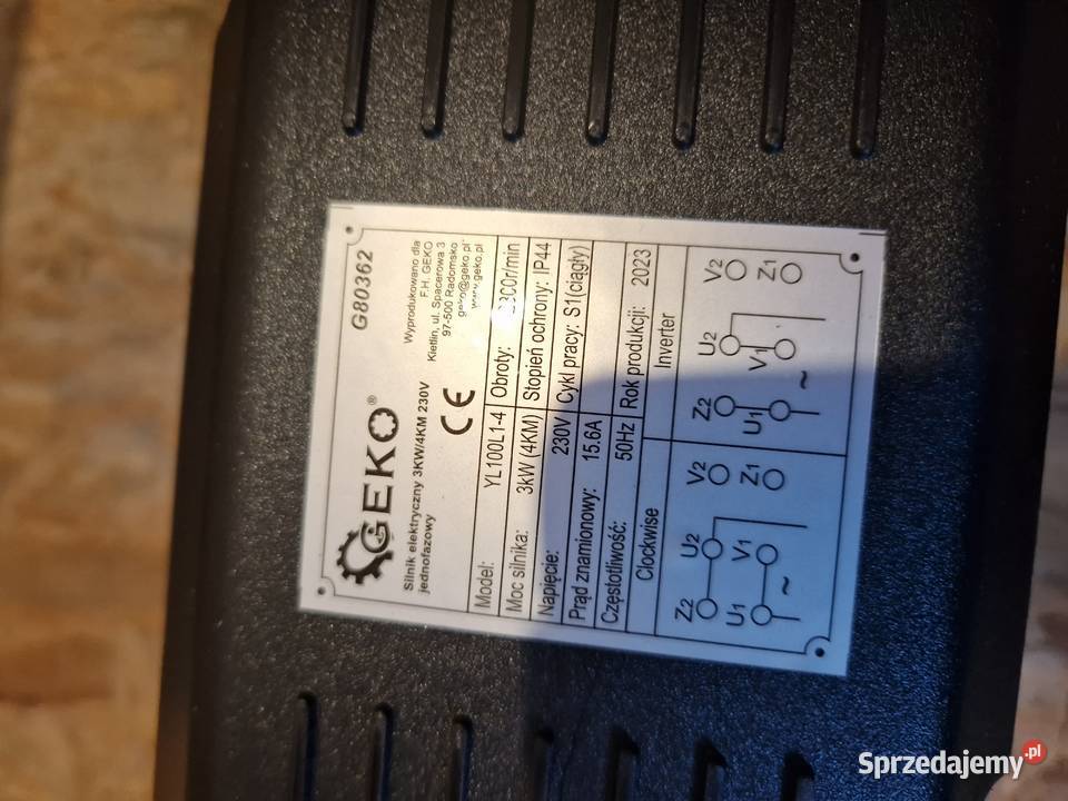 SILNIK ELEKTRYCZNY 230V 3kW 4 JEDNOFAZOWY Głogowa