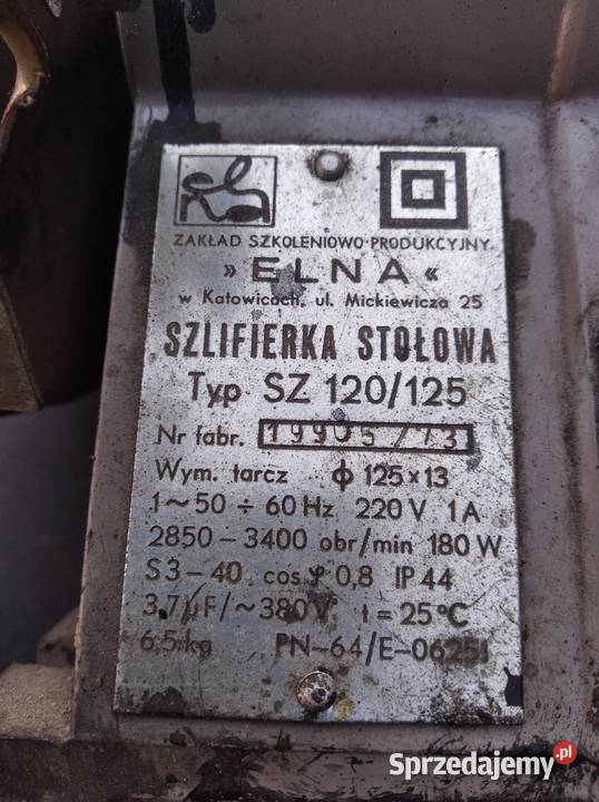 Szlifierka stołowa Elna typ SZ 120 125 używana Bychawa