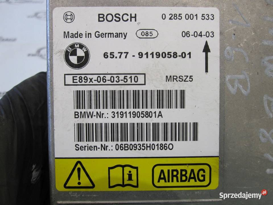 BMW E81 E87 06r moduł sensor AIRBAG 9119058 sprzedam