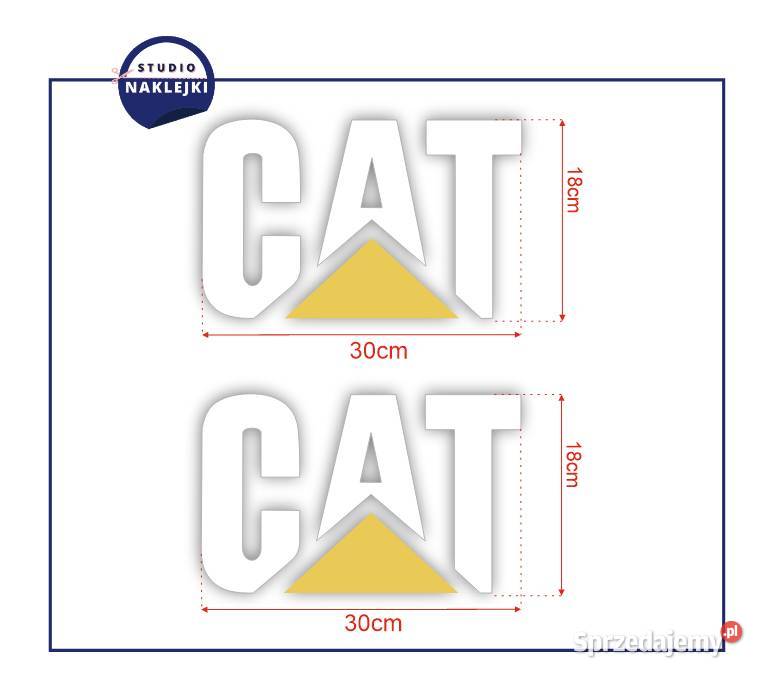 Naklejki CAT 30cmx18 Nalepki Koparka Caterpillar Łagów