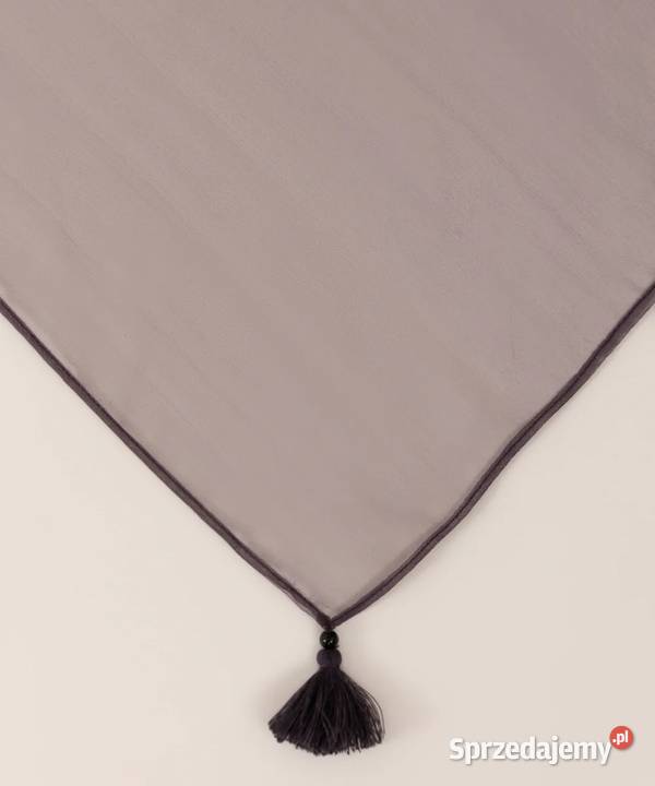 Duża ozdobna chusta szal stole szara organza Szczecin