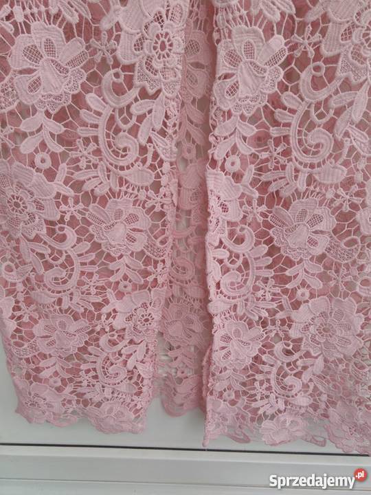 Sukienka koronkowa Hiszpanka Pudrowy Róż PAPER Koronkowa  małopolskie Zielonki