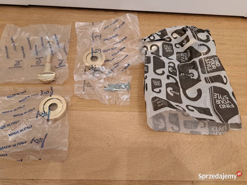 Klamka złota Verona rozeta połysk włoska NOWA Poznań