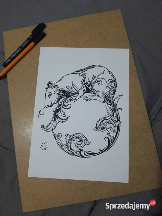 Rysunek szczur cienkopis A4 250gm2 Warszawa