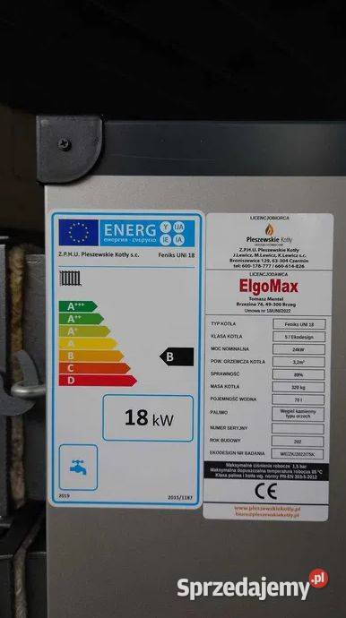 Kocioł 18kW zasypowy na węgiel orzech drewno Częstochowa