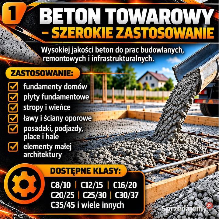 Beton towarowy suchy półsuchy podsypka Kraków