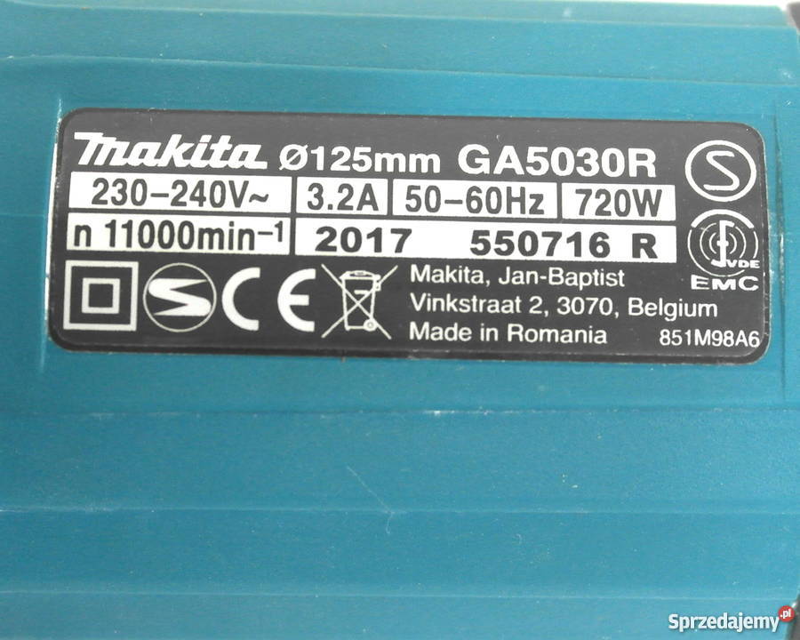 SZLIFIERKA MAKITA GA5030R Kędzierzyn-Koźle