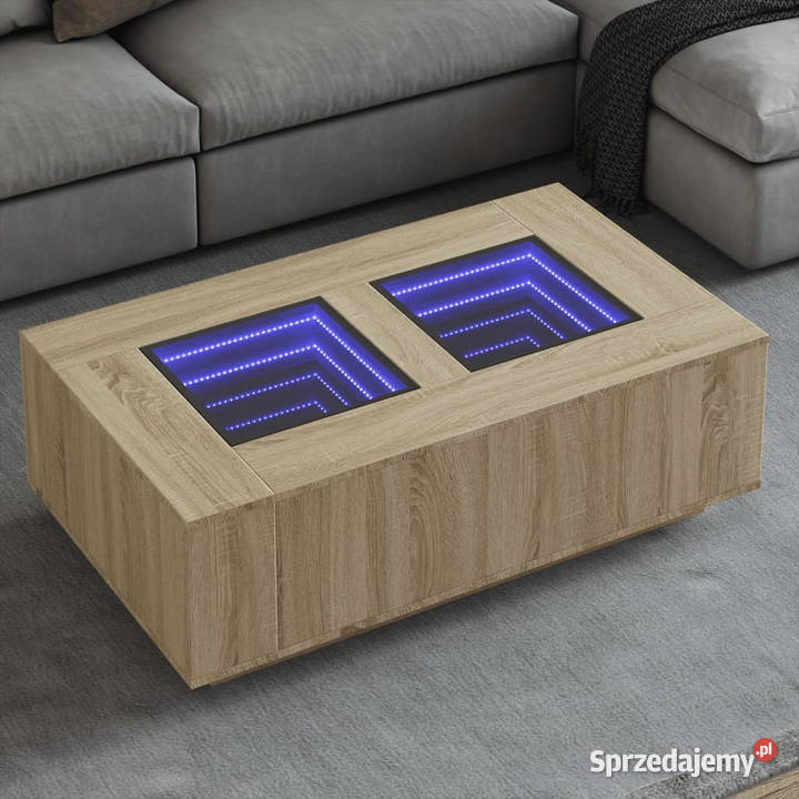 Stolik kawowy z LED Infinity dąb sonoma Stoły