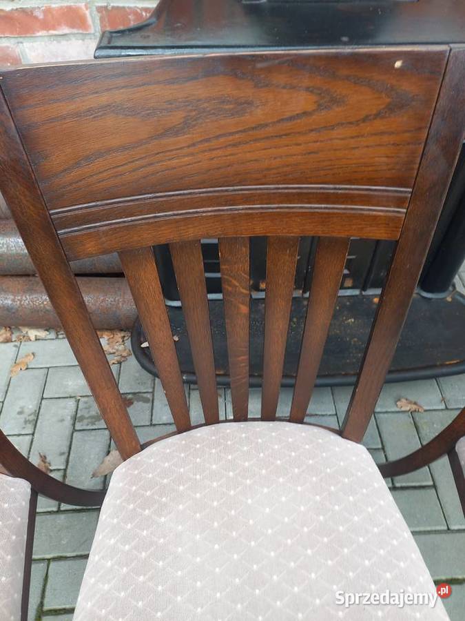 Krzesła dębowe drewniane z materiałową tapicerką zachodniopomorskie Gawroniec