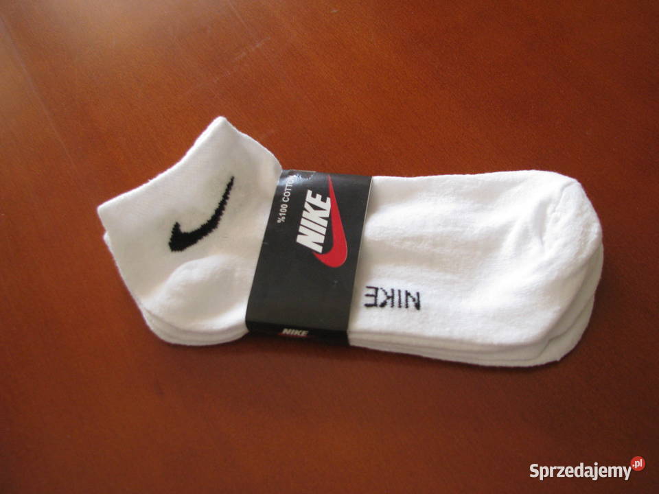 Białe niskie skarpetki Nike stopki 2 pary 38 42 Brzegi