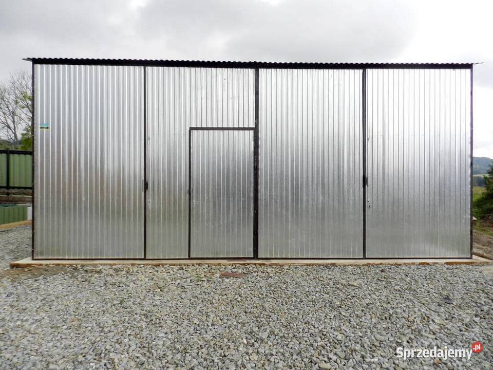 Blaszana montowana hala 78 m srebrna Kraków sprzedam