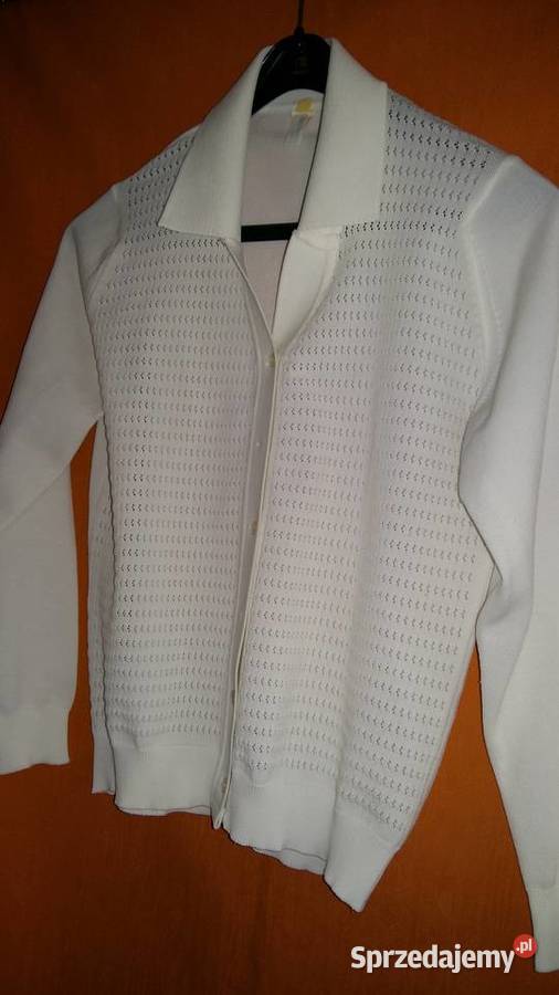 Biały sweter rozpinany elastyczny M Łódź