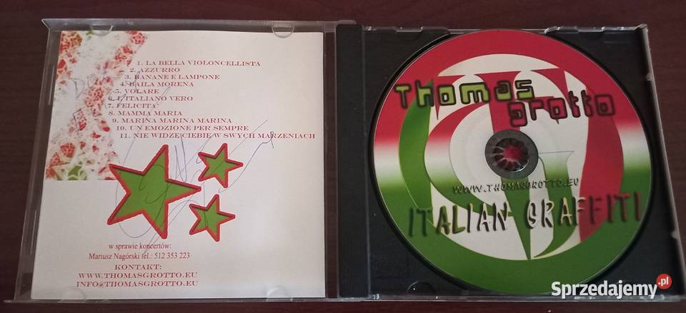 Thomas Grotto Italian Graffiti CD autograf czerwony Pozostałe Elbląg
