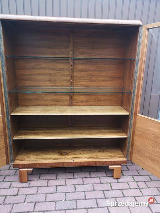 Witryna Biblioteka ARTDECO Orzech Zgrabna Stara Swarzędz