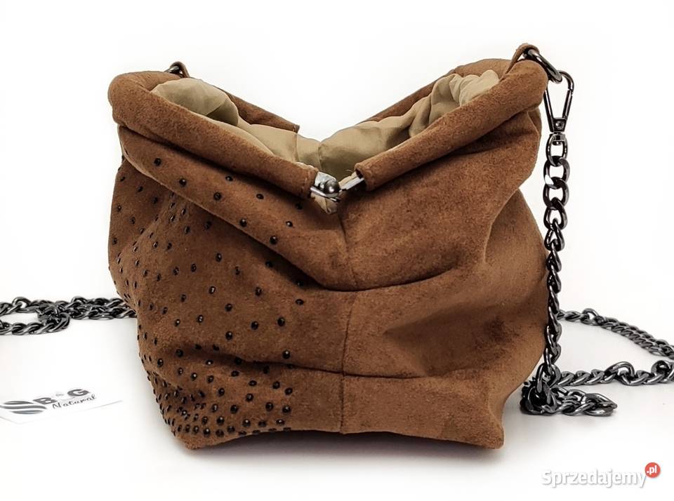 Torebka Listonoszka Kopertówka Cynamonowy Brąz Torby i torebki Łódź
