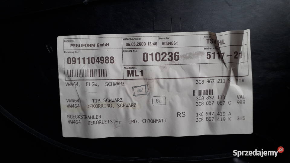 Volkswagen Passat CC boczek drzwi lewy tył Dęblin