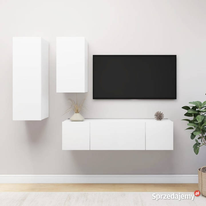 4cz zestaw szafek TV biały materiał Warszawa