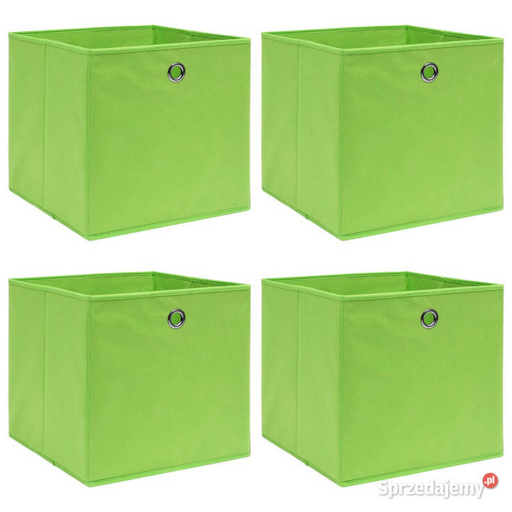 Pudełka 4 zielone 32x32x32 tkanina WM288369 Dom i Ogród Warszawa