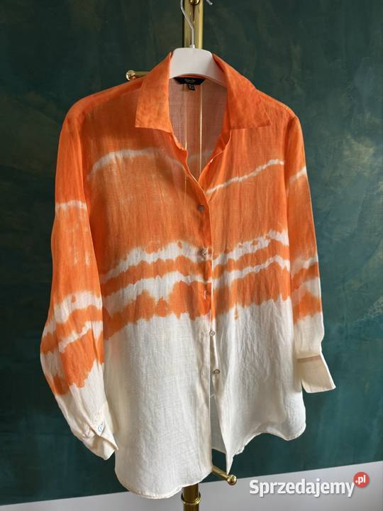 Koszula damska XS pomarańczowa Massimo Dutti len Częstochowa