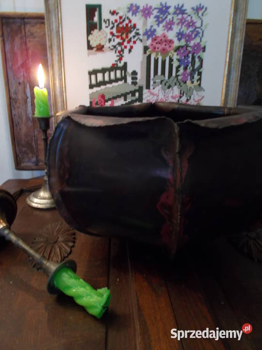 Piękna Stara Donica Osłonka Rękodzieło Metal Pozostałe