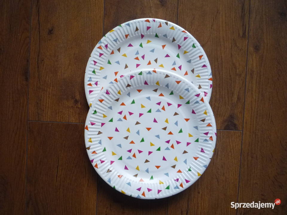 16 sztuk Talerze Papierowe kolorowe Bal Urodziny Szczecin