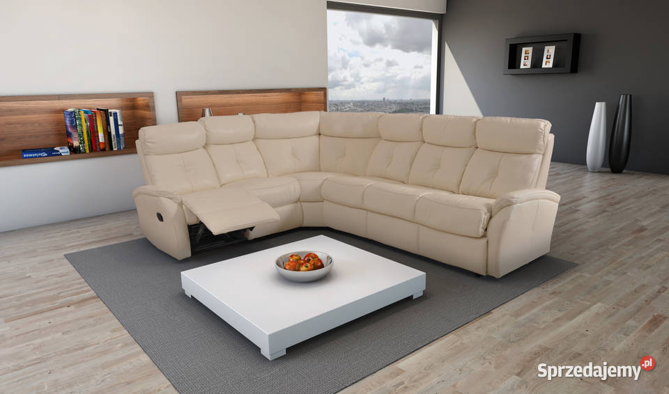 Narożnik Lima układ 3x2 skóra naturalna wygodny Narożniki Piasek