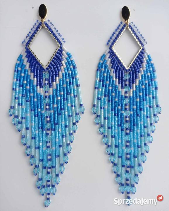 NIEBIESKIE KOLCZYKI KORALIKOWE Warszawa