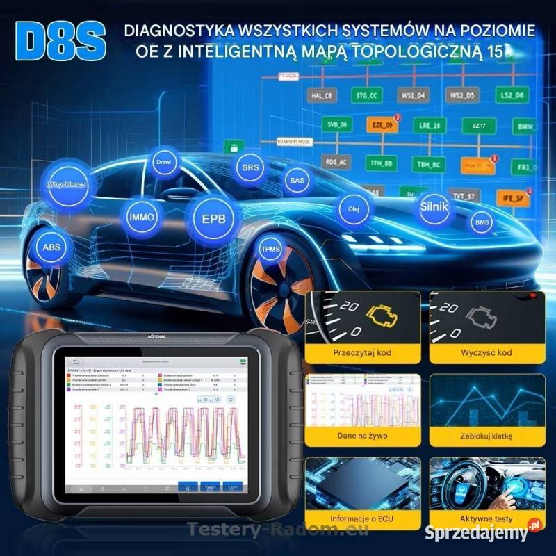 XTOOL D8S ECU Kodowanie Can FD DOIP Funkcje Radom