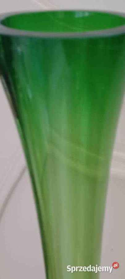 62 WYSOKI ZIELONY WAZON SZKLANY FLET DO WYMYCIA Poznań
